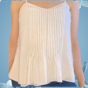 Sanctuary "Fling" Flowy Waffle Knit Tank - Milk White - Size S
